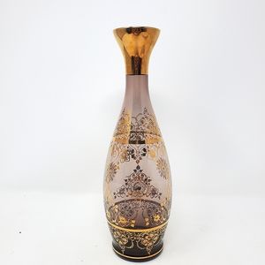 VTG Murano Laguna Gilded Purple Amethyst Decanter, no lid